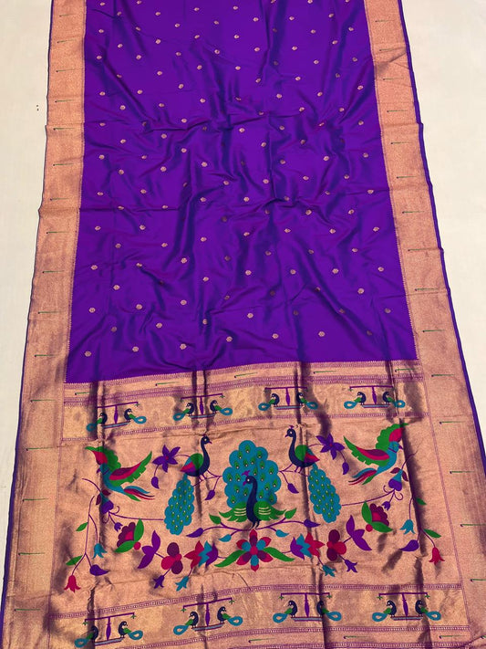 Soft Silk Muniya Paithani Saree