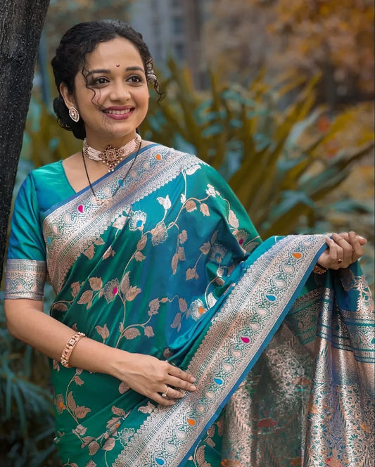 Soft Silk Banarasi Jaal Saree