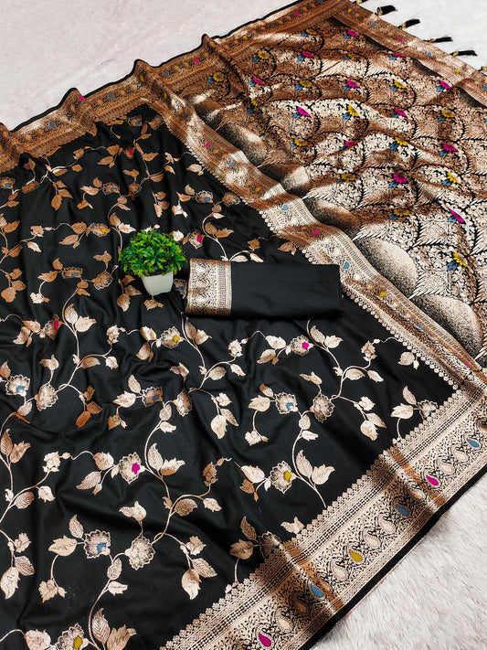 Soft Silk Banarasi Jaal Saree