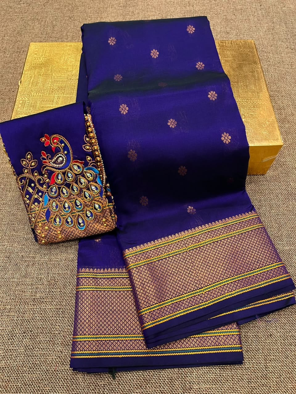 Kalanjali paithani with aari work blouse