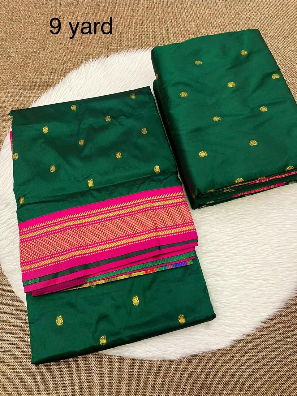 9 yard double pallu saree