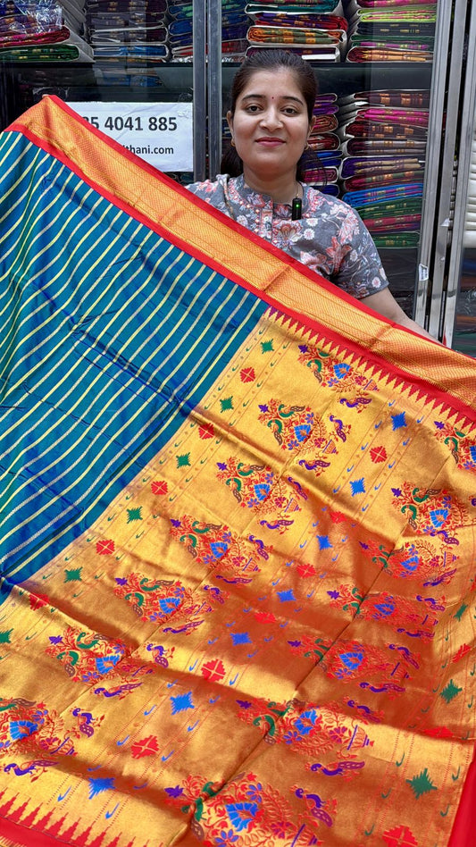 Pure Silk Kadiyal Border Paithani