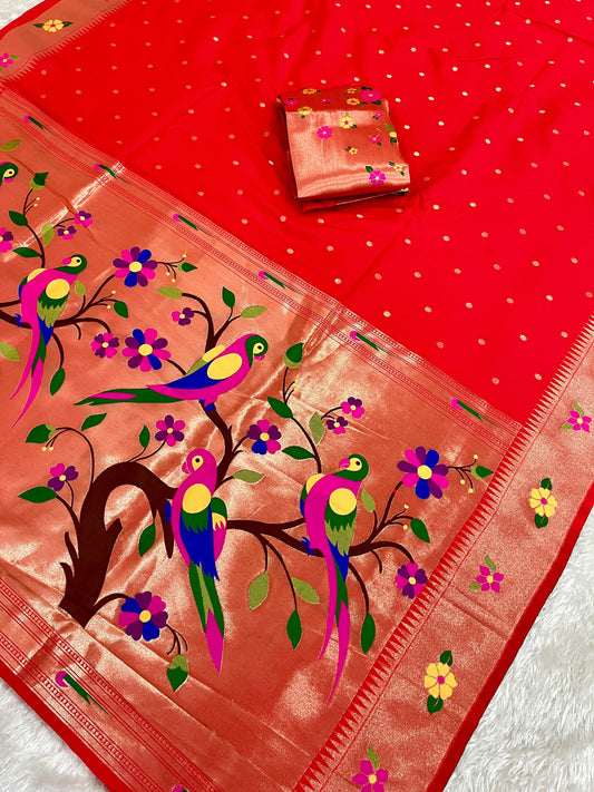 Kanchivaram Soft Silk Paithani Saree (Copy)